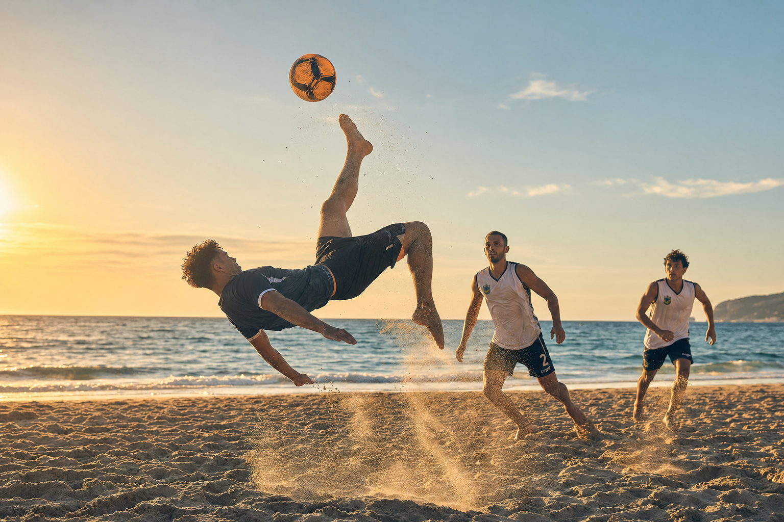 Beach Soccer — spektakuläre Aktion am Strand