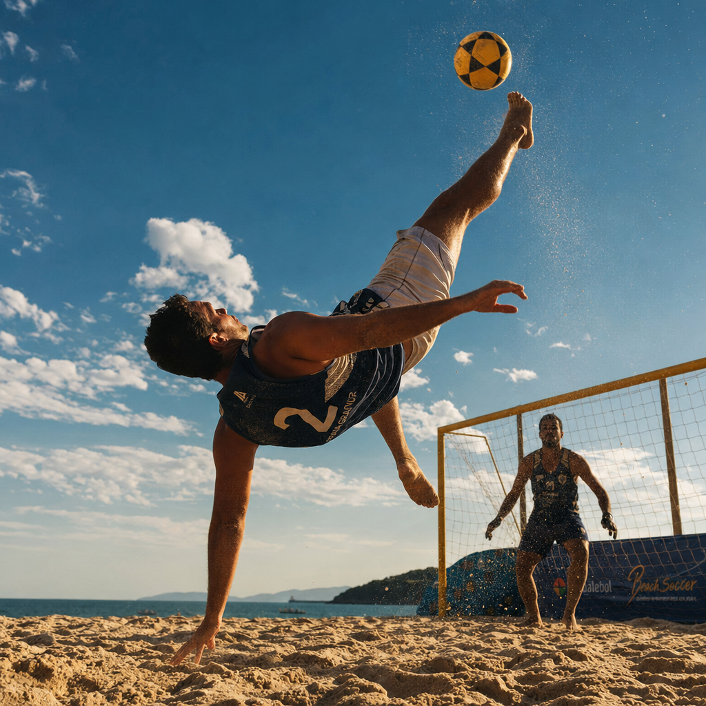 Beach Soccer Technik — Rückfallzieher